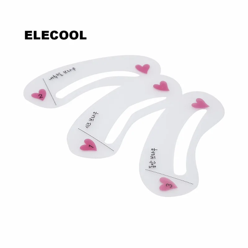ELECOOL 3 вида стилей многоразовые для бровей Руководство для рисования карты шаблон для бровей формирователь макияж инструменты для начинающих косметический инструмент