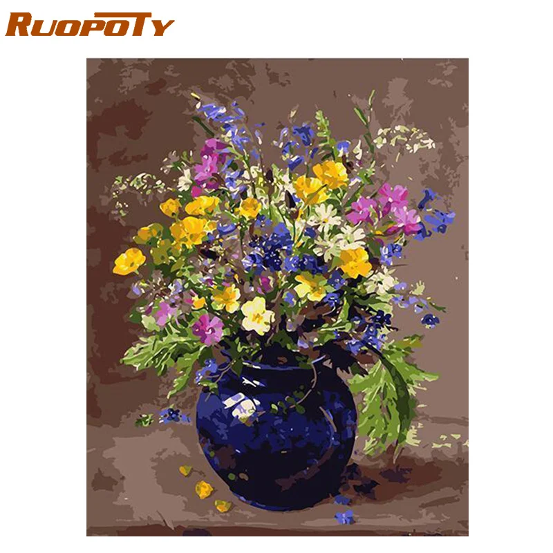 Ruopoty рамка Жираф Diy картина по номерам набор животные Раскраска по номерам современные стены искусства изображения пронумерованы домашний декор - Цвет: 1958