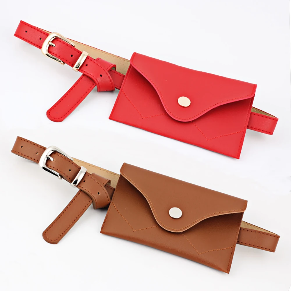 

Women's Pure Color Ring PU Messenger Shoulder Chest pochete homem Leather Fashion Waist Bag 2020 Fanny Pack Women Belt Bag