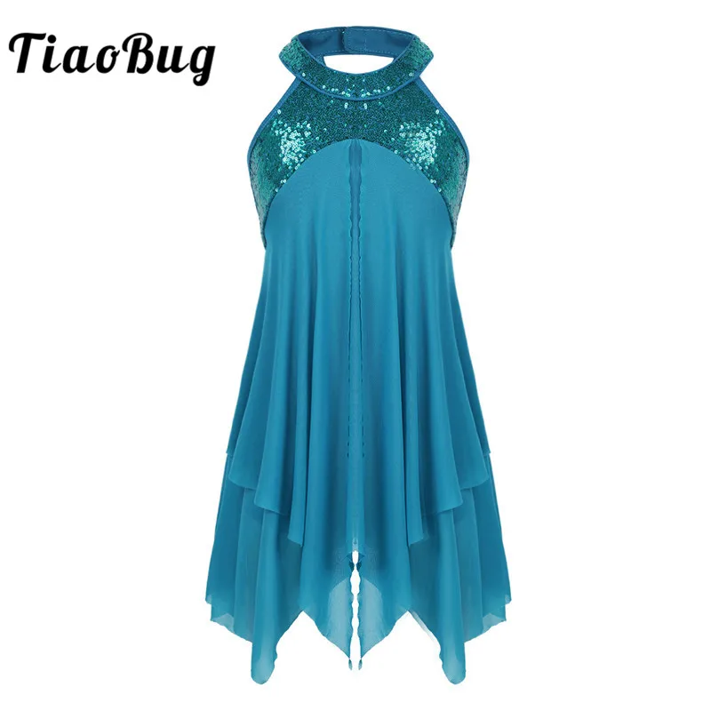 TiaoBug Kids Teens Halter Lyrical Dance Costumes Sequined Backless Gymnastics Leotard Ballet Tutu Dress for Skating Dance Class
TiaoBug Kids Teens Halter Lyrical Dance Costumes Sequined Backless Gymnastics Leotard Ballet Tutu Dress for Skating Dance Class
