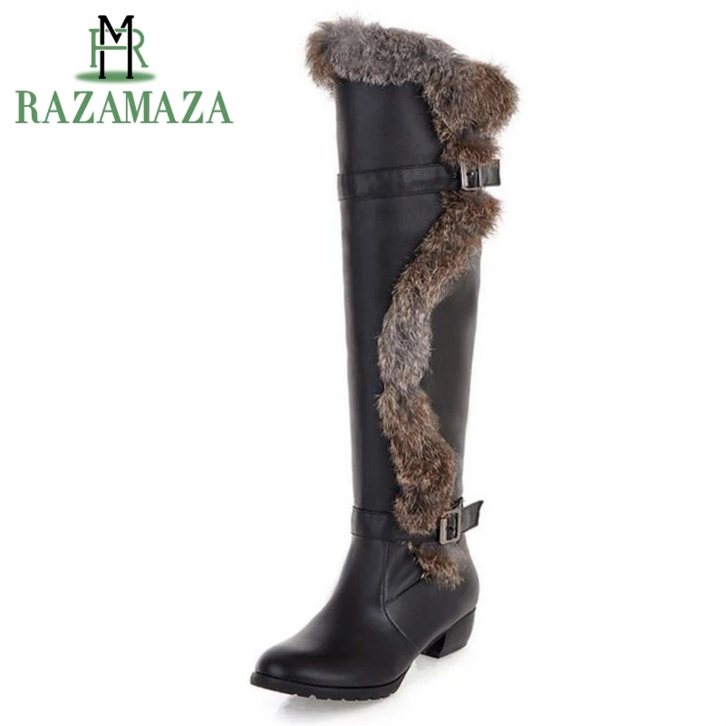 ZALAVOR/Женские Сапоги выше колена сапоги на плоской подошве модные высокие для