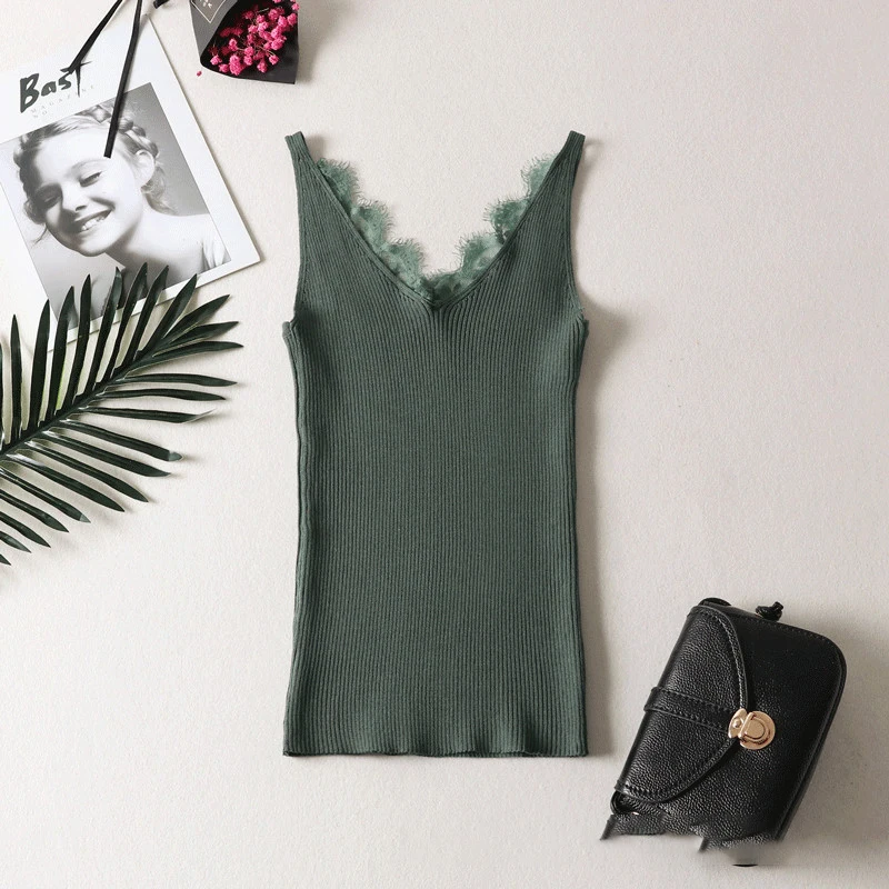 Черные трикотажные майки женская летняя кофта женский тонкий сексуальный топ на