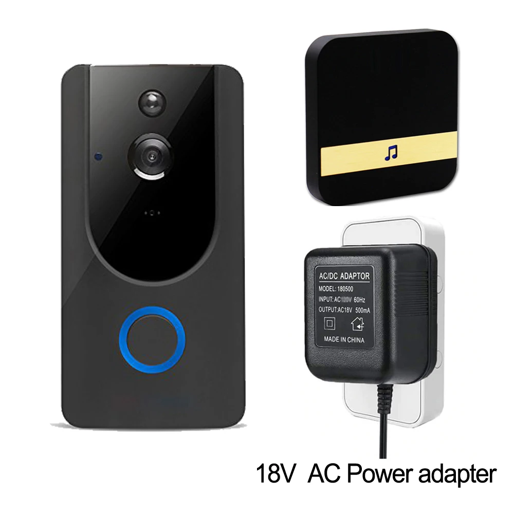 M2-B-1433-AC18V Умный дверной Звонок камера 720 P Wifi беспроводной Вызов домофон видео-глаз для дверной звонок в квартиру кольцо для телефона домашняя камера безопасности - Цвет: M2-B-1433-AC18V
