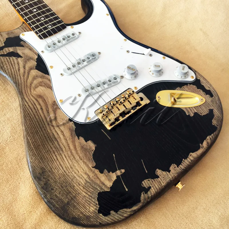 Do Старая электрическая гитара 6 струн тяжелая пепепельная древесина любой цвет