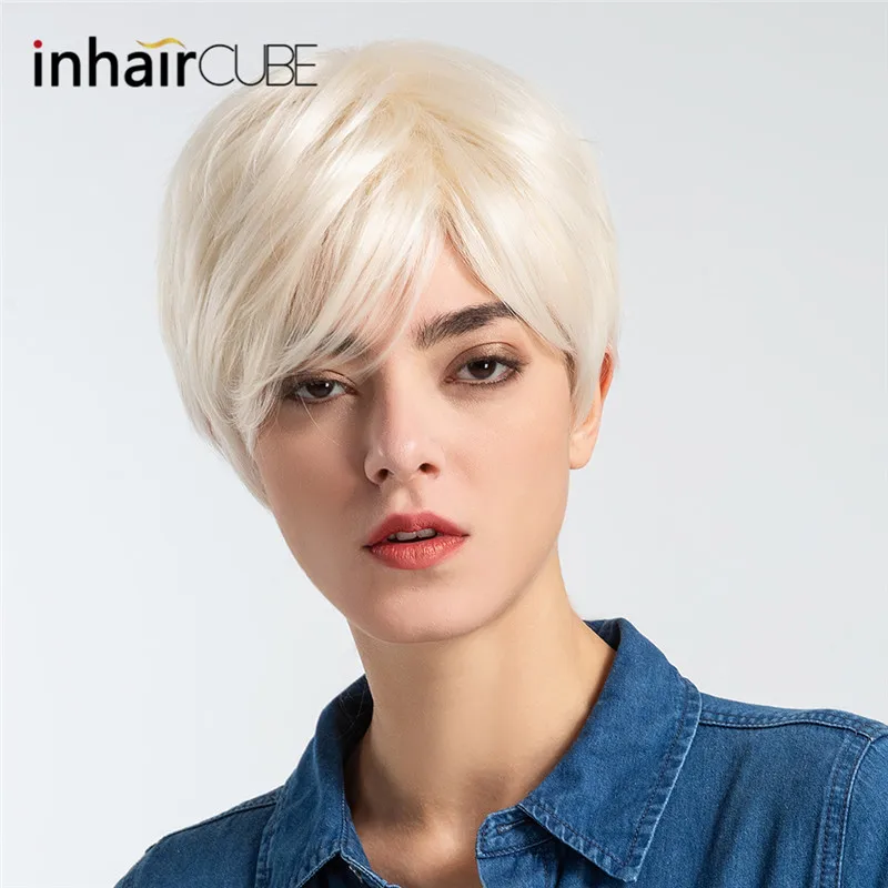 Inhair Cube короткие синтетические парики для женщин натуральные прямые пушистые