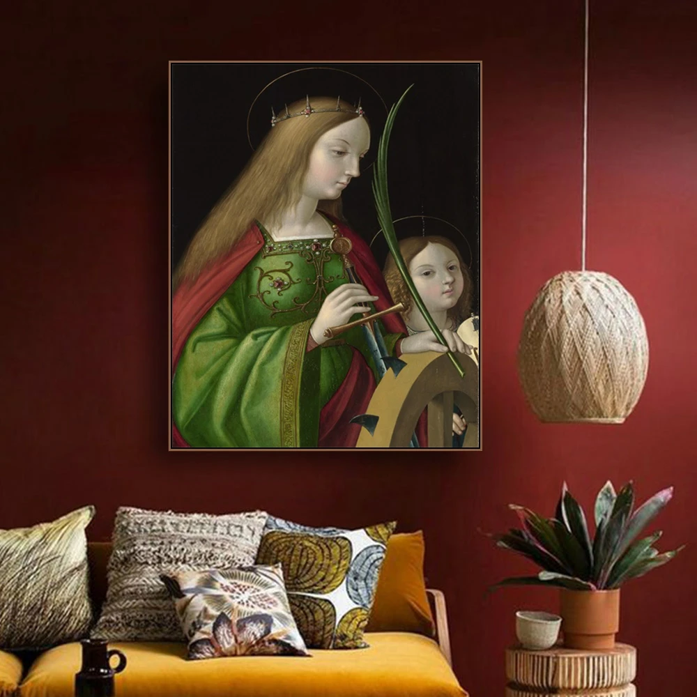 

Madonna Catholicism Oil Painting By Vinci Canvas Painting Calligraphy Art Home Decor Wall Art Picture for Living Room Church