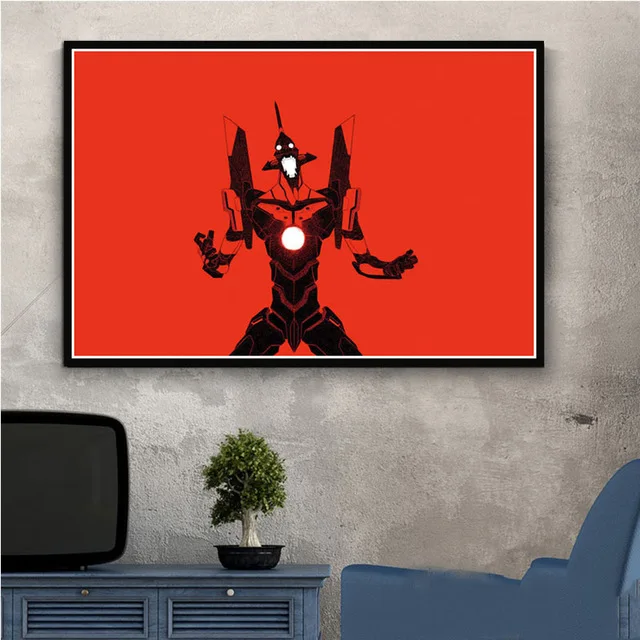 BO xianru550-11 Настенный художественный холст HD принты картины неоновый Genesis Evangelion скандинавский стиль Япония картина в стиле аниме домашний декор модульный Плакат Детская комната - Цвет: BO xianru550-11
