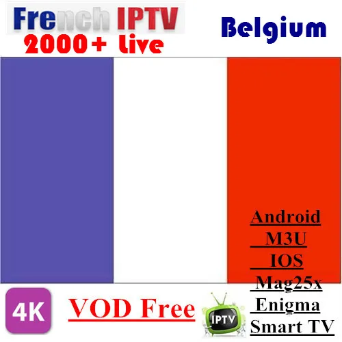 Французский IPTV Бельгия арабский голландский SUNATV Поддержка Android m3u enigma2 mag250 TVIP 4000 +