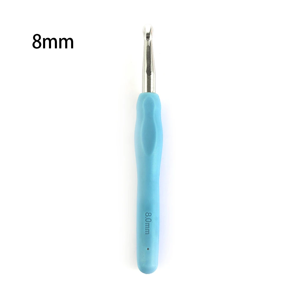 8.0mm 2,0-10 мм алюминиевые спицы для вязания Мягкая рукоятка с эргономичной ручкой крючок для вязания вплетать в пряжу спицы для вязания своими руками - Цвет: 8.0mm