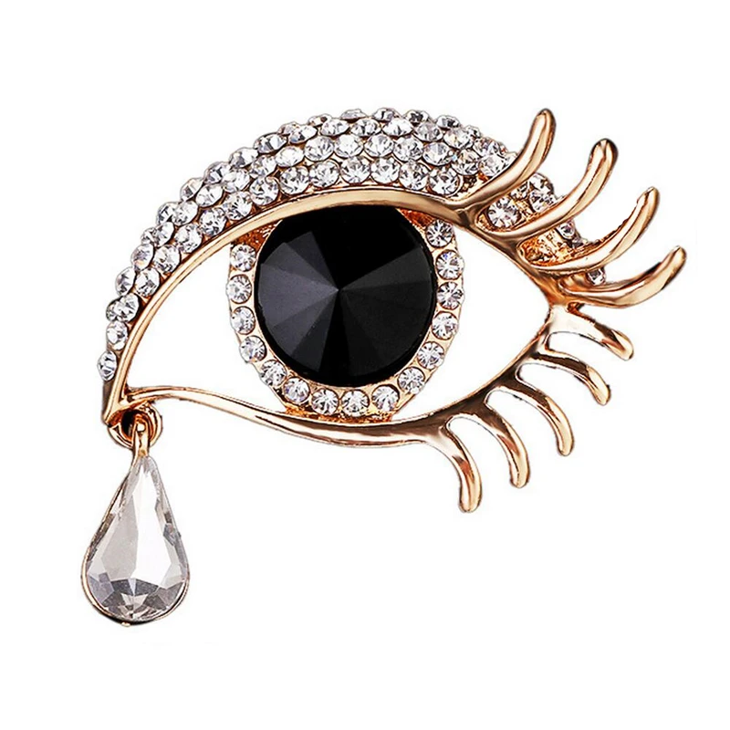 Модные ювелирные украшения Стразы броши от сглаза большая черная булавка для