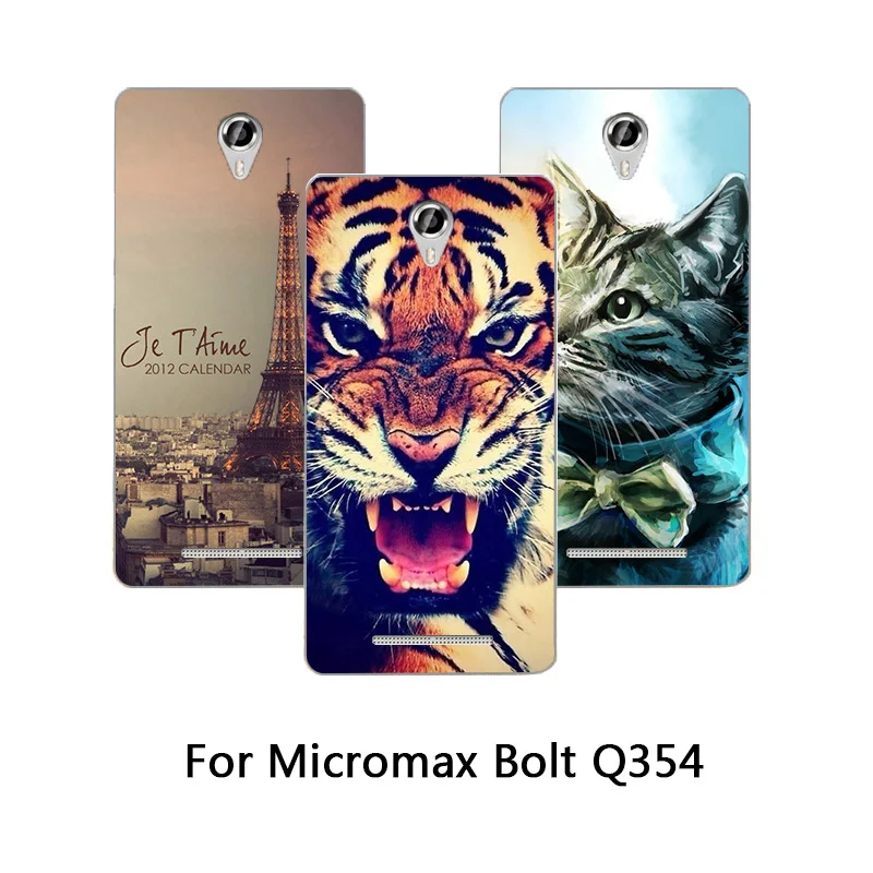 Мягкие чехлы из ТПУ Для Micromax Q354 мягкая задняя крышка с рисунком волка тигра кота 5