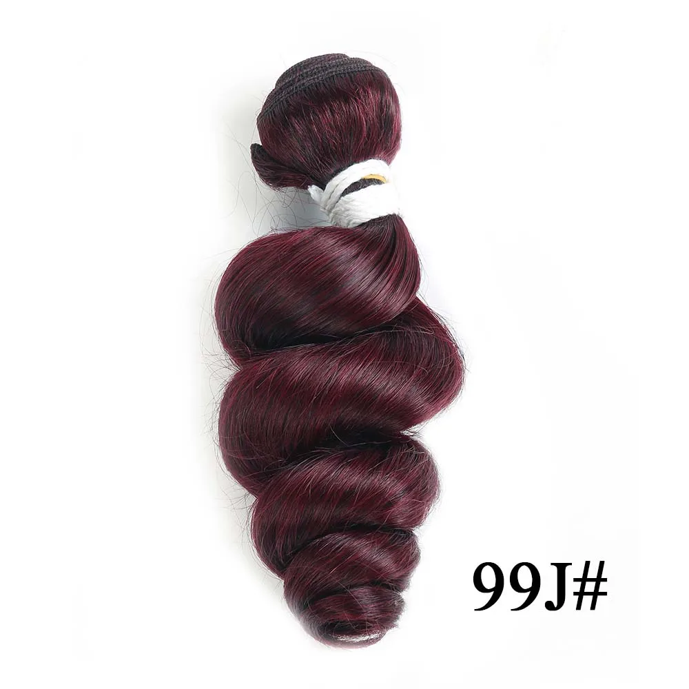 Свободные волнистые человеческие волосы на Трессах kemy Hair 1 шт. бразильские человеческие волосы для наращивания 99J/бордовый не Реми человеческие волосы ткачество - Цвет волос: # 99J