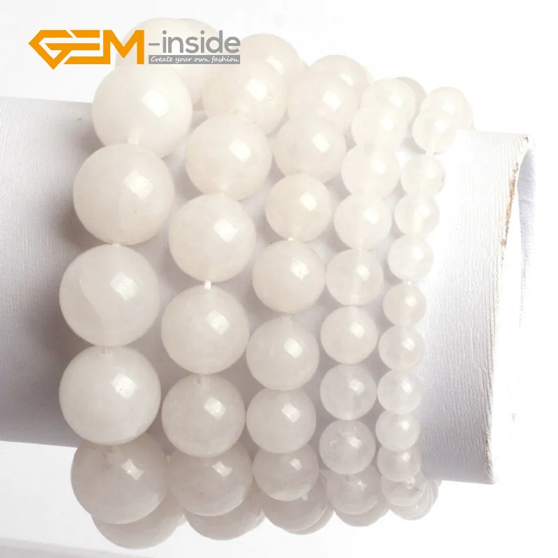Натуральный белый нефритовый бисер 7 5 дюйма сделай сам браслеты для женщин