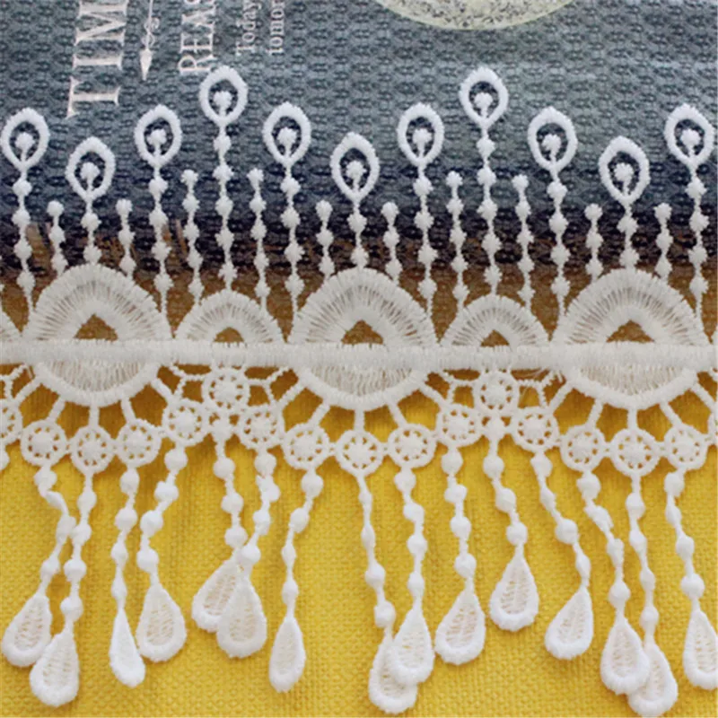 

3Yds/Лот 19 см широкое бумажное полотенце белое одностороннее кружевное платье с бахромой трендовая одежда юбка женская AC470
