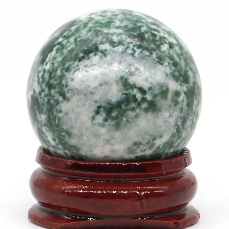 

Natural Green Spot Jasper Ball Mineral Quartz Sphere Hand Massage Crystal Ball Healing Feng Shui Home Decor Accessory 30mm