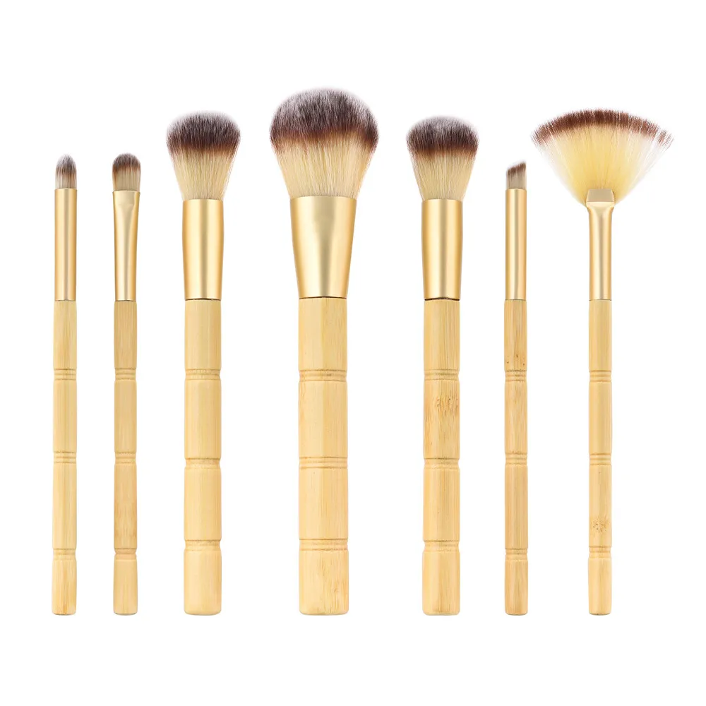 7 шт деревянные Косметические кисти для макияжа кисть основы пудра теней на веки