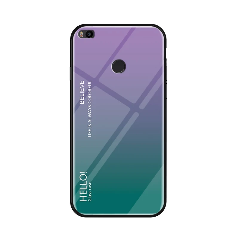 Purple Роскошный градиентный чехол для Xiaomi mi Max 2 Чехол из закаленного стекла мягкая силиконовая рамка задняя крышка на xiomi mi Max 2 mi Max2 Max3 - Цвет: Purple