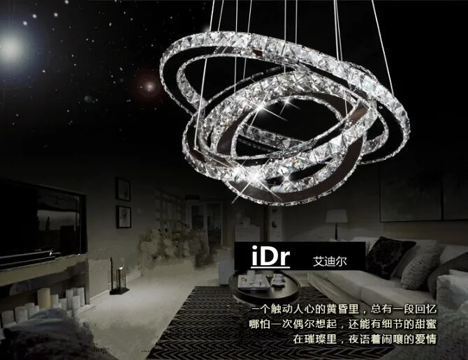 3 кольца современная светодиодная люстра свет блеск для столовой фойе лестницы