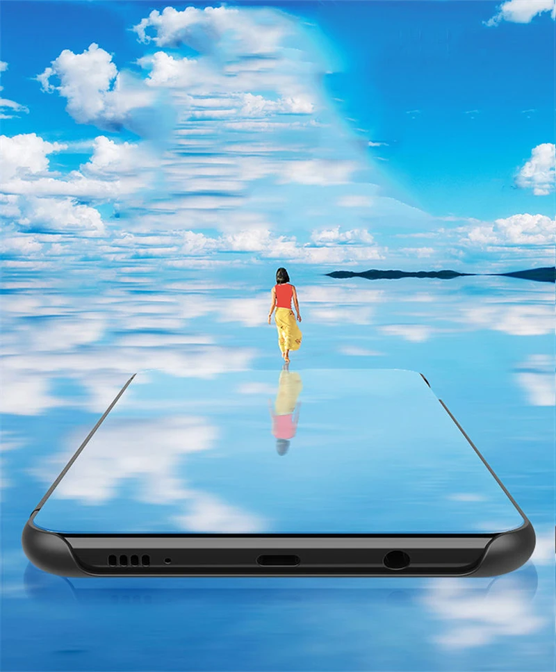 Зеркальное окошечко, чехол для samsung Galaxy S10 S9 S8 плюс 5G S10E Note 8 9 10 Pro A10 A20 A30 A50 A70 A10E A20E кожаный чехол с откидной крышкой