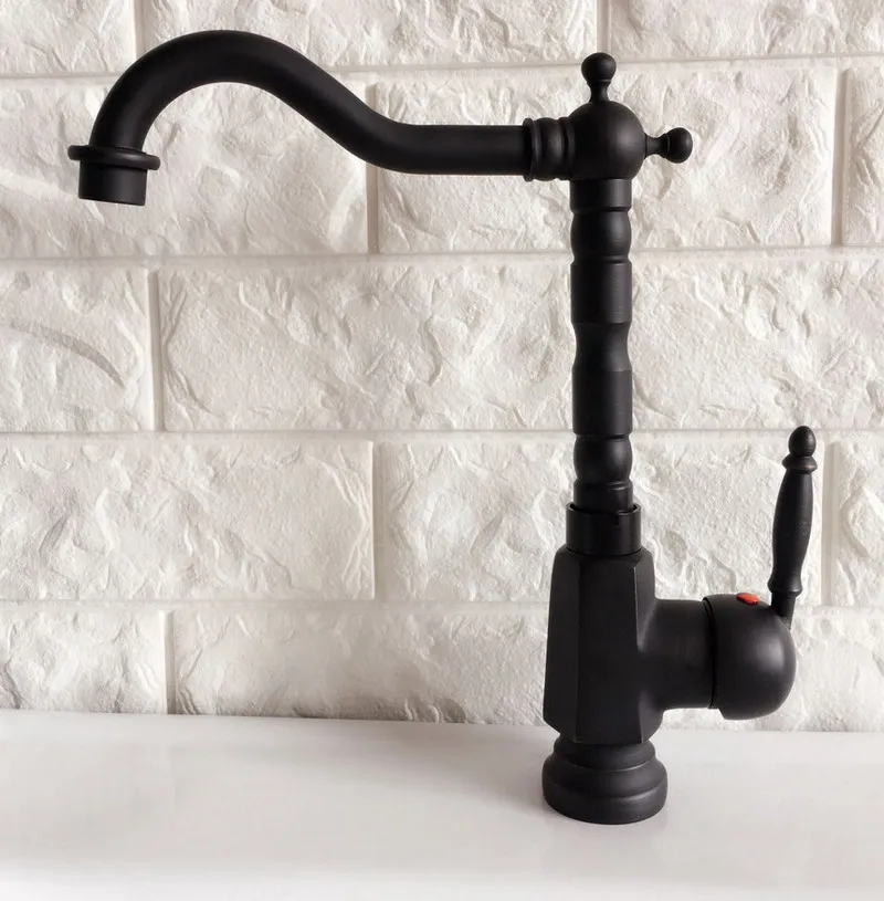 Black Oil Rubbed Brass Swivel Spout Single handle Lever Kitchen Bar Bathroom Vessel Sink Basin Faucet Mixer Tap anf354 | Обустройство
