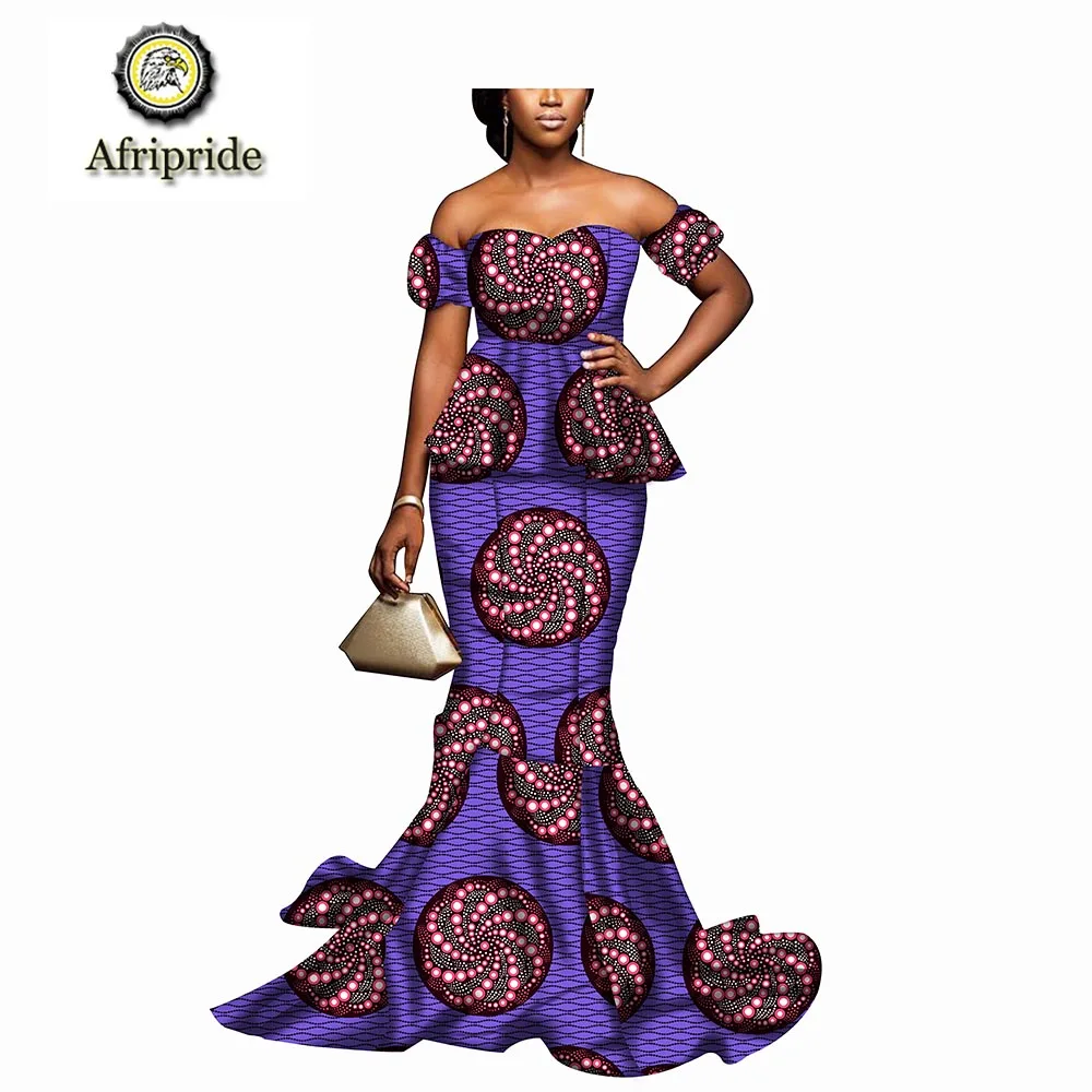 Женское платье с принтом AFRIPRIDE dashiki bazin riche ankara из чистого хлопка воском