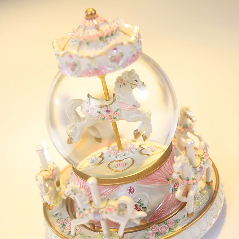 Хрустальный шар карусель музыкальная шкатулка Снежинка креативная планшетофон