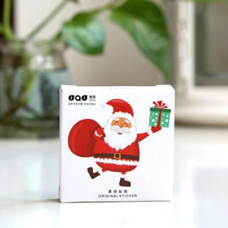 Наклейки-этикетки в виде санта-клауса на рождество 48 цветов декоративные