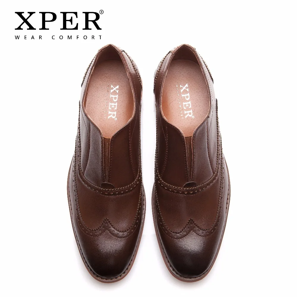 XPER Brand Fashion Men Loafers Brogue Business Shoes Casual Dress Retro Footwear Male Wear Comfortable #XAF86761 | Обувь