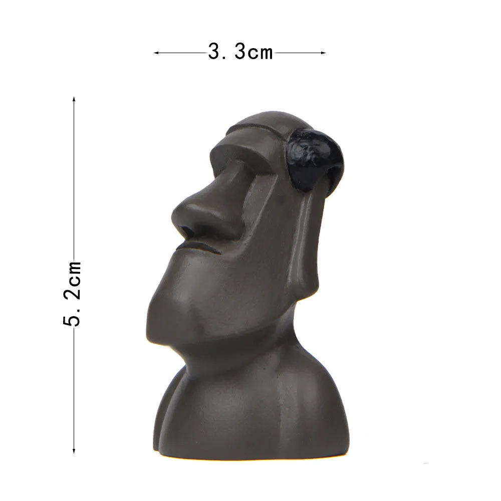 1 шт. каменные статуи Moai, пасхальный остров, забавная миниатюрная статуя из смолы, гигантская статуя, стеклянный орнамент, статуэтка, садовый Сказочный декор, украшение для дома - Цвет: H