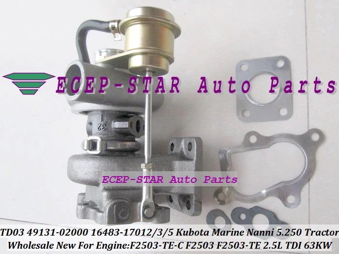 TD03 07 49131 02000 16483 17012 17013 17015 турбо для Kubota Marine Nanni 5 250 TDI F2503 TE трактора 2.5L 63Kw|turbo cell|turbo