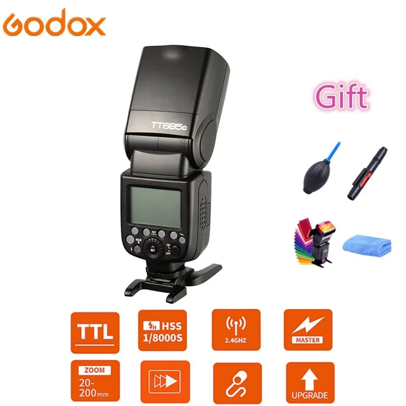 Godox TT685 TT685C TT685N TT685S TT685F TT685O Вспышка Speedlite TTL HSS для Canon Nikon Sony Fuji Olympus DSLR камеры |