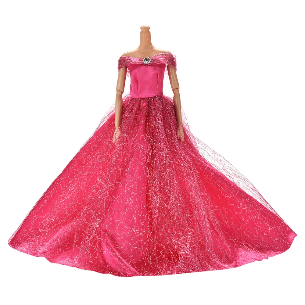 2 Hot Sale 7 Colors Available High Quality Handmake Wedding Princess Dress Elegant Clothing Gown For for Barbie Doll Dresses - Цвет: 2