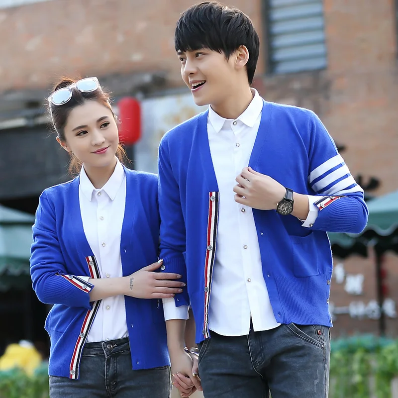 Hot Sale Long Sleeve Spring Autumn Lover Couple Wool Sweaters TB Style Brand New Women Men Knitted Cardigan Sweater Fashion Top |