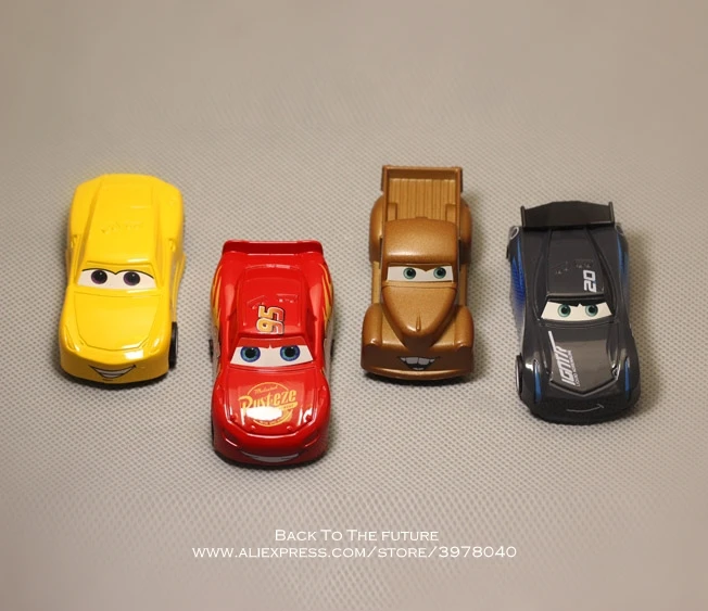 Disney Pixar Cars 3 Ligtning Mcqueen Jackson Cruz Smokey 4 шт./компл. 1:55 металл 7 5 см длина автомобиля