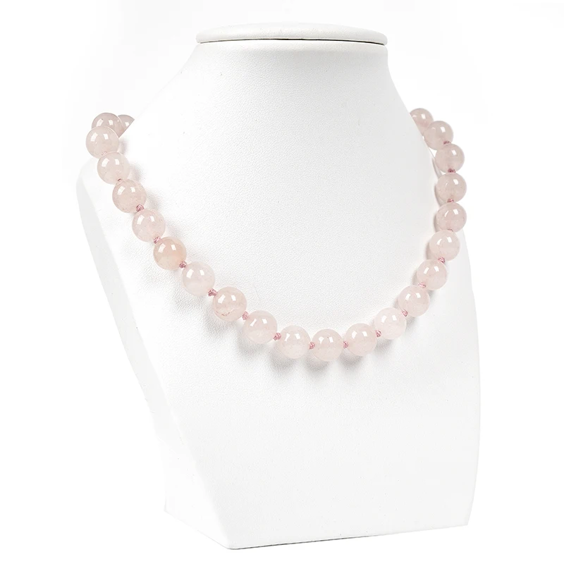 

Selectable Size 10mm Rose Quartz Crystal Gemstone Necklace findings 18mm Diy jewelry Making Design For Women Female H53