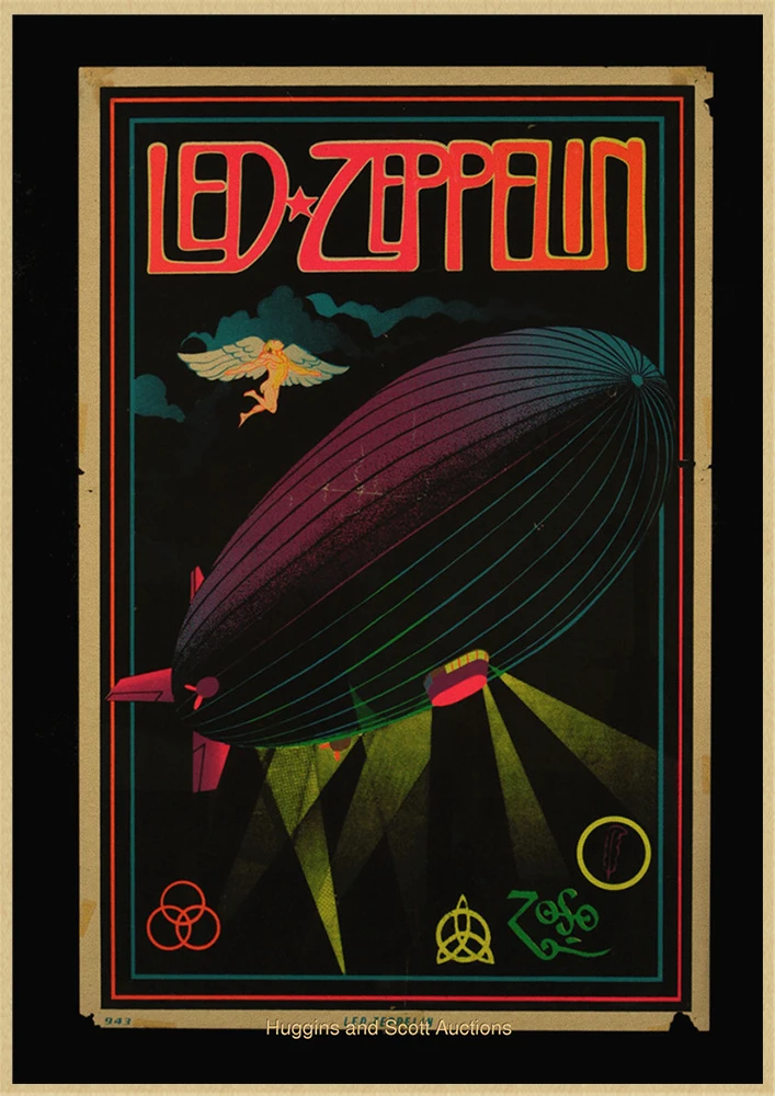 Led Zeppelin рок-музыка крафт-бумага постер для бара/Кафе Ретро плакат декоративной живописи - Цвет: Золотой