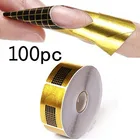 Форма для ногтей, 50100 шт., наклейки для наращивания ногтей с акриловым УФ-гелем, инструменты для самостоятельного дизайна, Золотой наконечник для дизайна ногтей