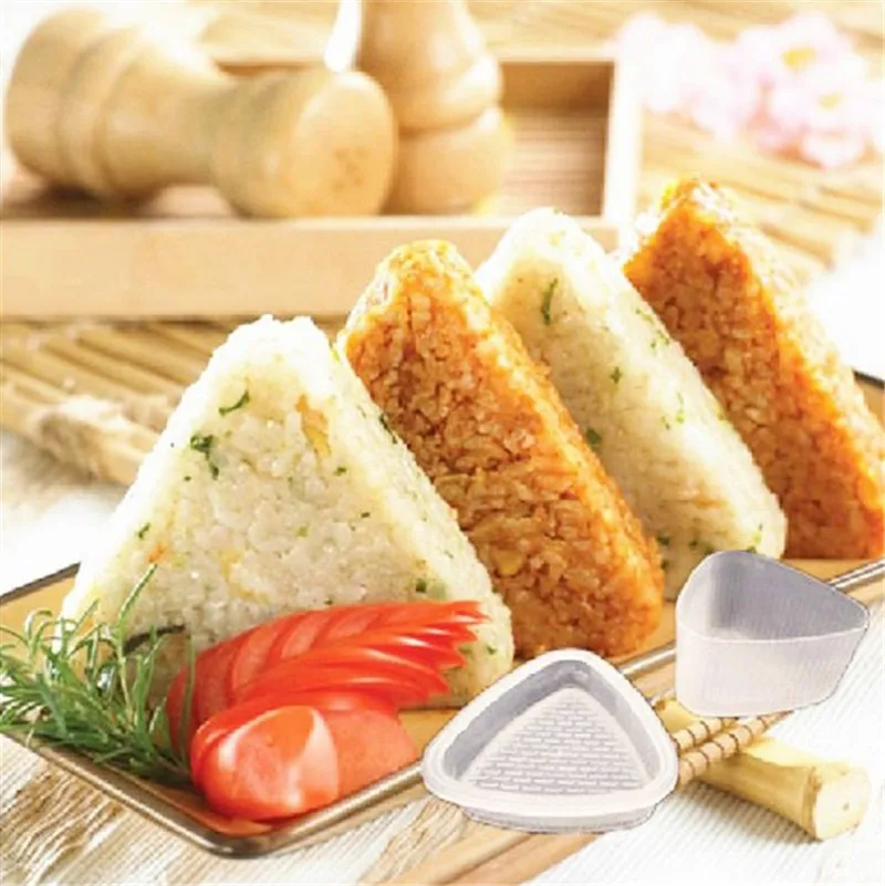 

1PC Sushi Onigiri Mold Bento Press Mould Kitchen Triangular Rice Form Plastic Food Maker Transparent Sushi Molds kitchen Tools