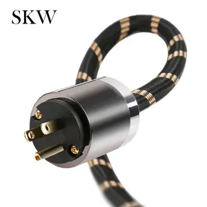 skw hifi power cord with useu type plug 6n occ power cable 1m1 5m2m3m for power filter turntable amplifier cd player dac free global shipping