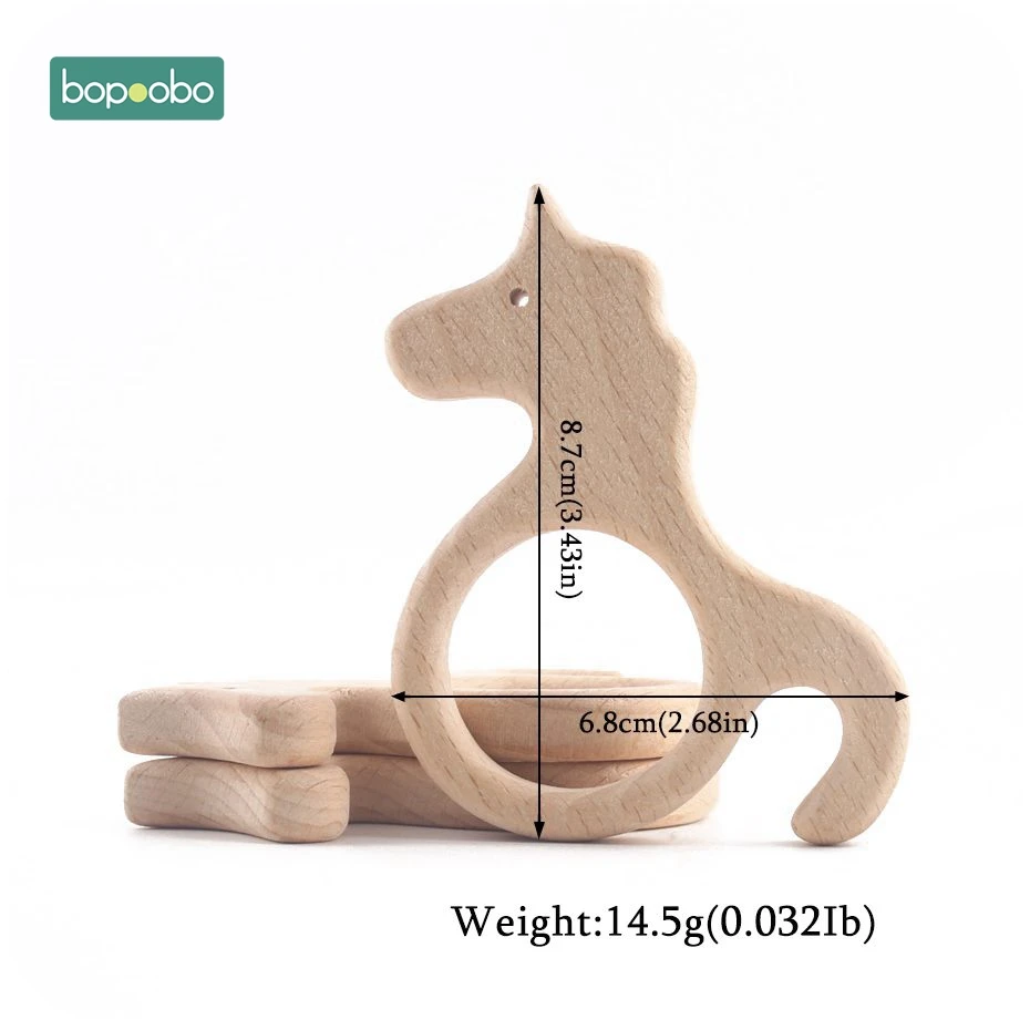 Seahorse Bopoobo 20 шт. детские погремушки бук деревянный браслет для прорезывающихся зубов игрушки для новорожденных Детские Монтессори тренажерный зал игрушки деревянный Peandant - Цвет: Seahorse