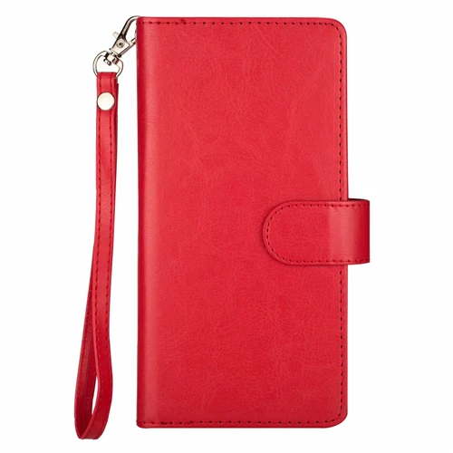 Red Для samsung NOTE 10, 9, 8, S7, S9, S8, S10 Plus, многофункциональный флип-кошелек, кожаный чехол, магнитный, съемный, 2 в 1, 9, слот для карт - Цвет: Red