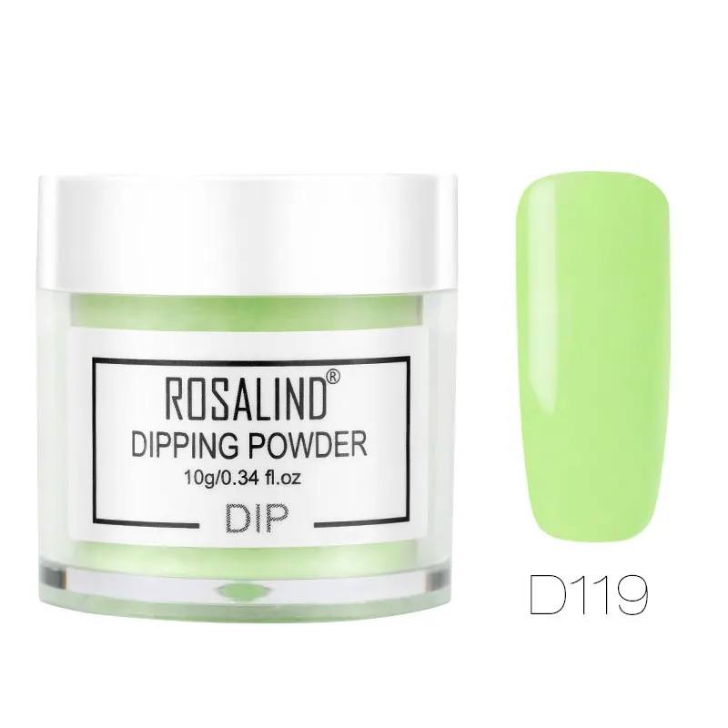 D119 ROSALIND 10 г погружающийся порошок для ногтей Блеск градиентный французский лак Натуральный Цвет голографический без лампы для лечения ногтей украшения - Цвет: D119
