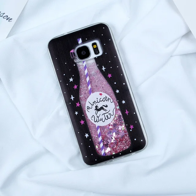 Cola Для Samsung S7 Edge чехол S8 S9 S10 плюс A5 A8 плюс A5 J5 J7 J3 A3 A5 A7 Жидкий блеск динамический телефонные чехлы - Цвет: Cola