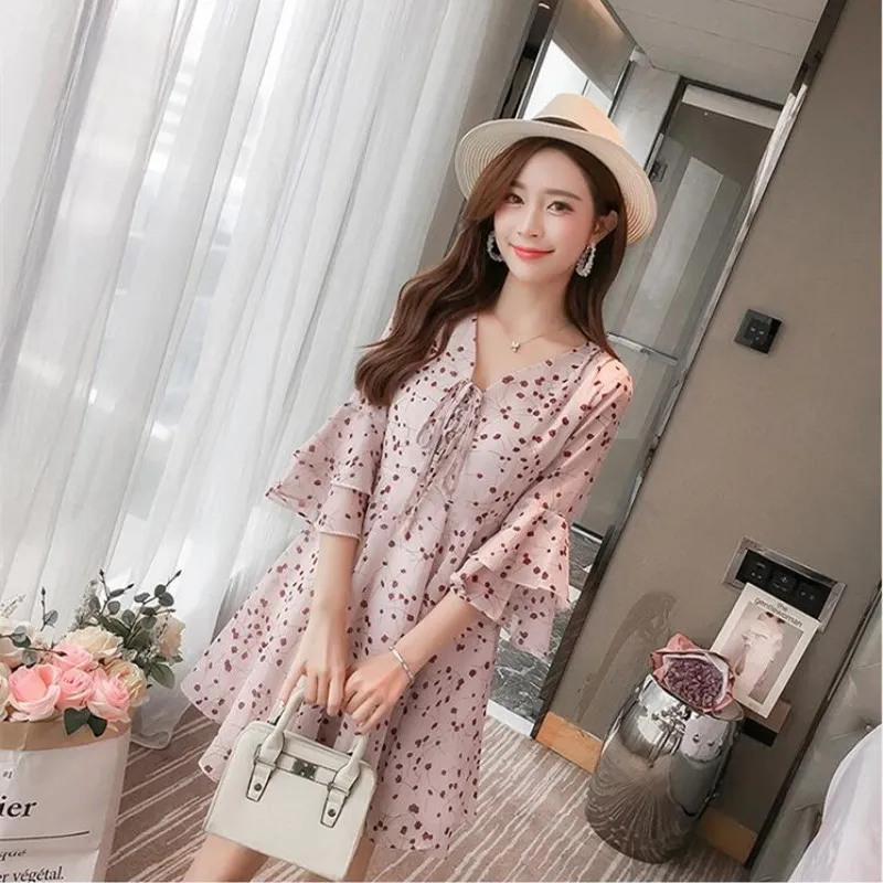 Женское пляжное платье Boho с коротким рукавом и треугольным вырезом вечернее