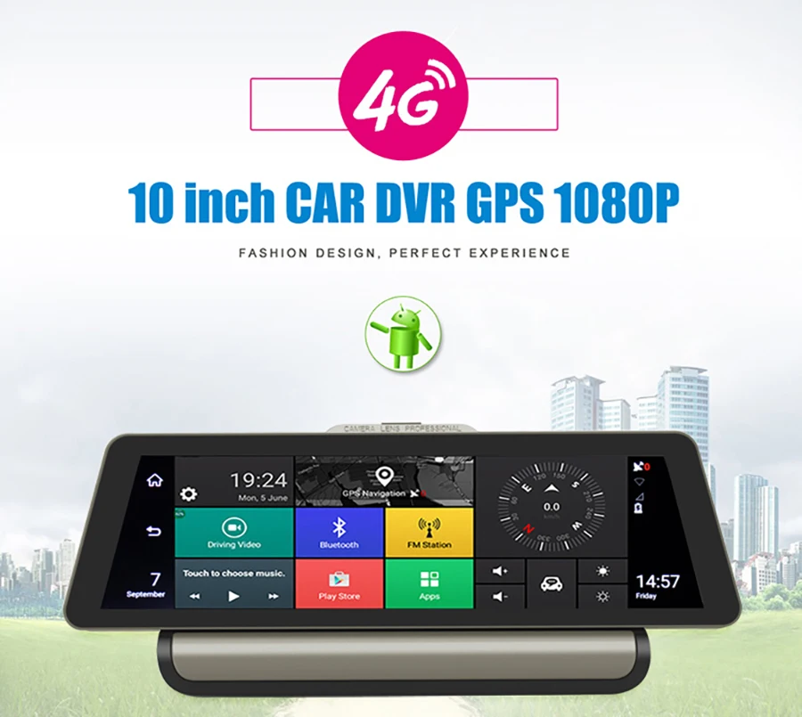 Автомобильный видеорегистратор TOPSOURCE, 3G, 4G, 10 дюймов, Android 5,0, 5,1, HD, 1080 P, видеорегистратор, видеорегистратор, видео регистратор, автомобильный gps-навигатор