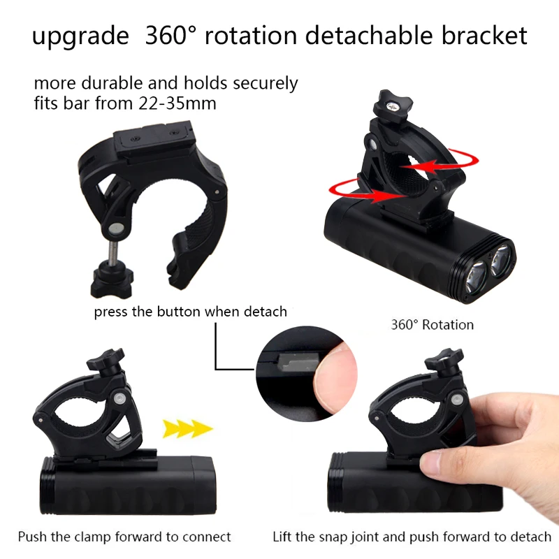USB перезаряжаемая велосипедная фара XM L2 светодиодная Передняя лампа MTB со