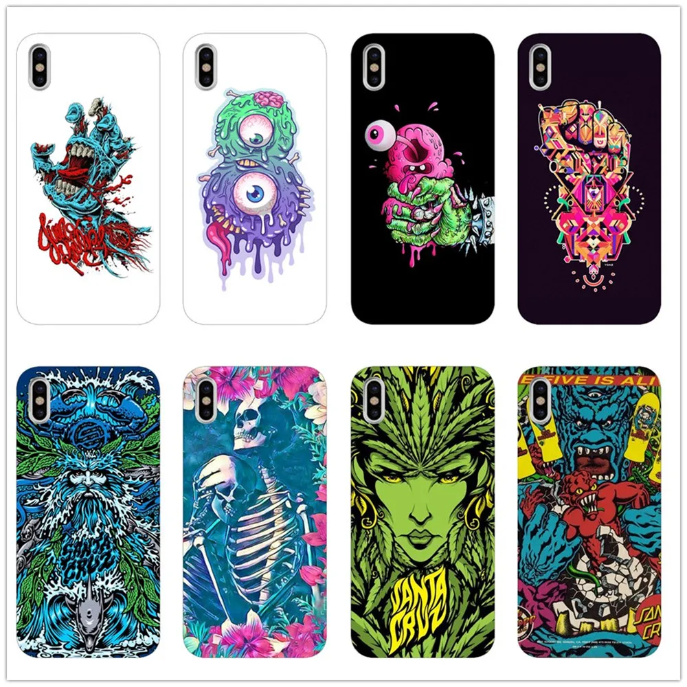 Мягкий чехол с рисунком Санта Круз для скейтбордов Apple iPhone X 5 11 11PRO MAX SE 6 6S 7 8 Plus 6Plus