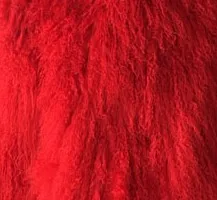 red Новая натуральная монгольская овечья шуба женская меховая куртка из овечьей шерсти очень длинная Шуба Большой размер F43 - Цвет: red