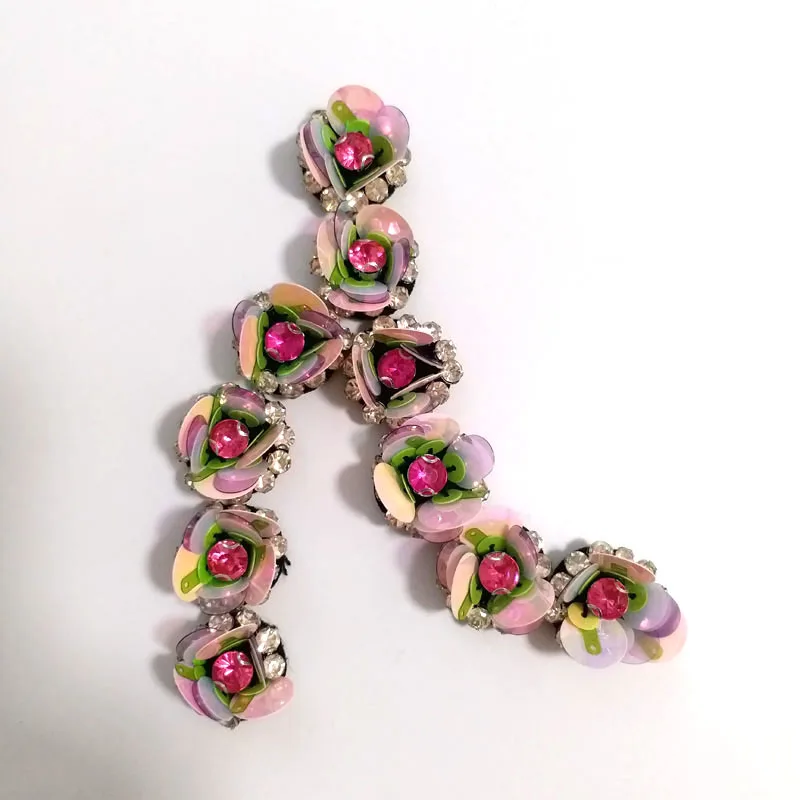 10 шт./лот ручная работа Блестки Воротник патч аппликация вышивка цветок parche для