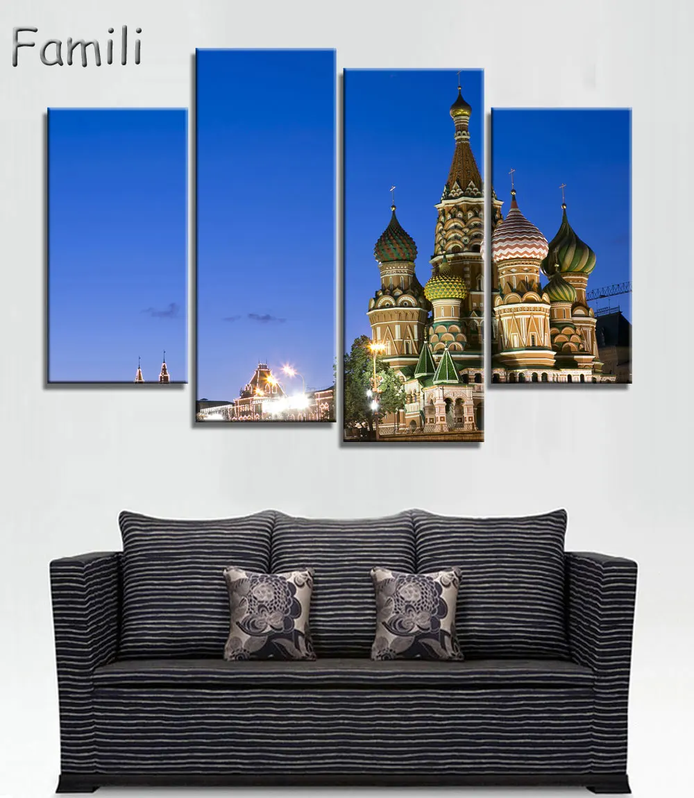 4 шт./компл. картины с изображением российского города настенное искусство